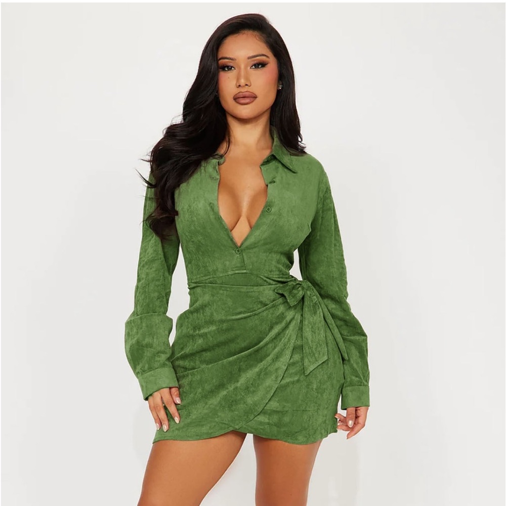 Fashion Nova Working Hard Suede Mini Dress
